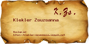 Klekler Zsuzsanna névjegykártya